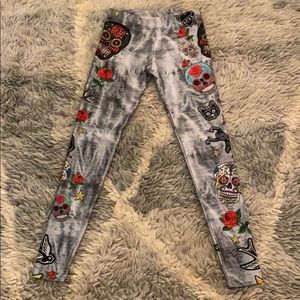 rose and skull terez leggings